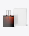 Amber Glass Perfume Bottle with Box Mockup