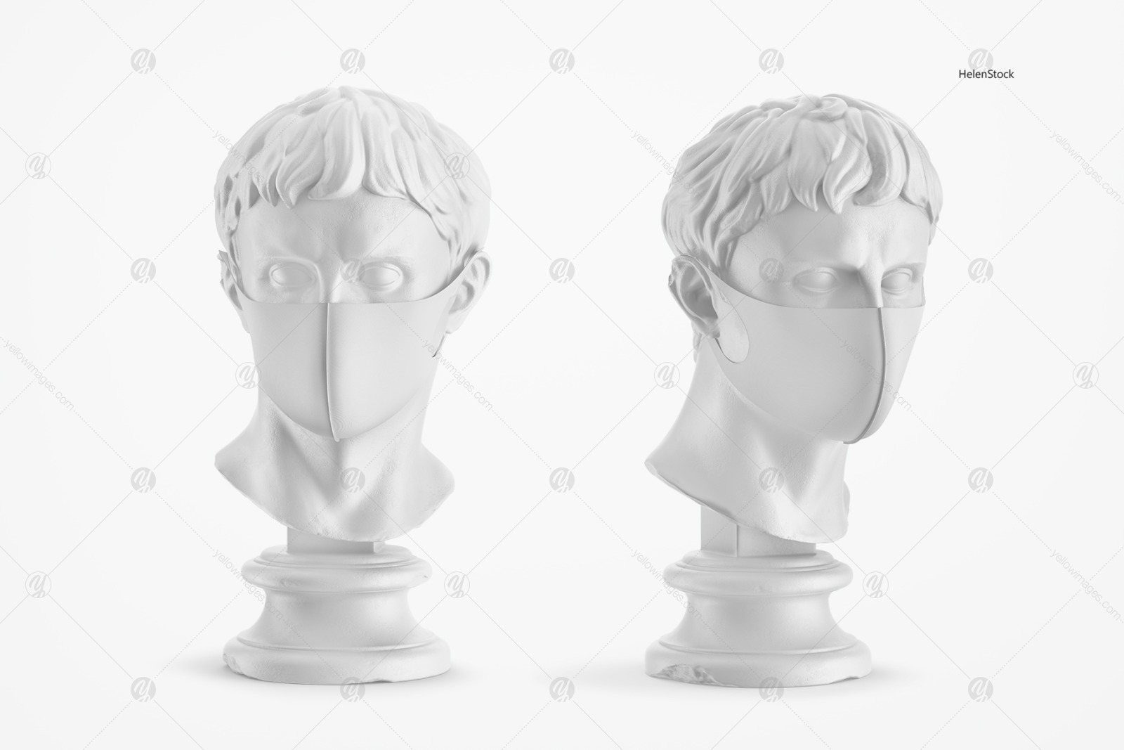 Face Mask on an Sculpture Mockup