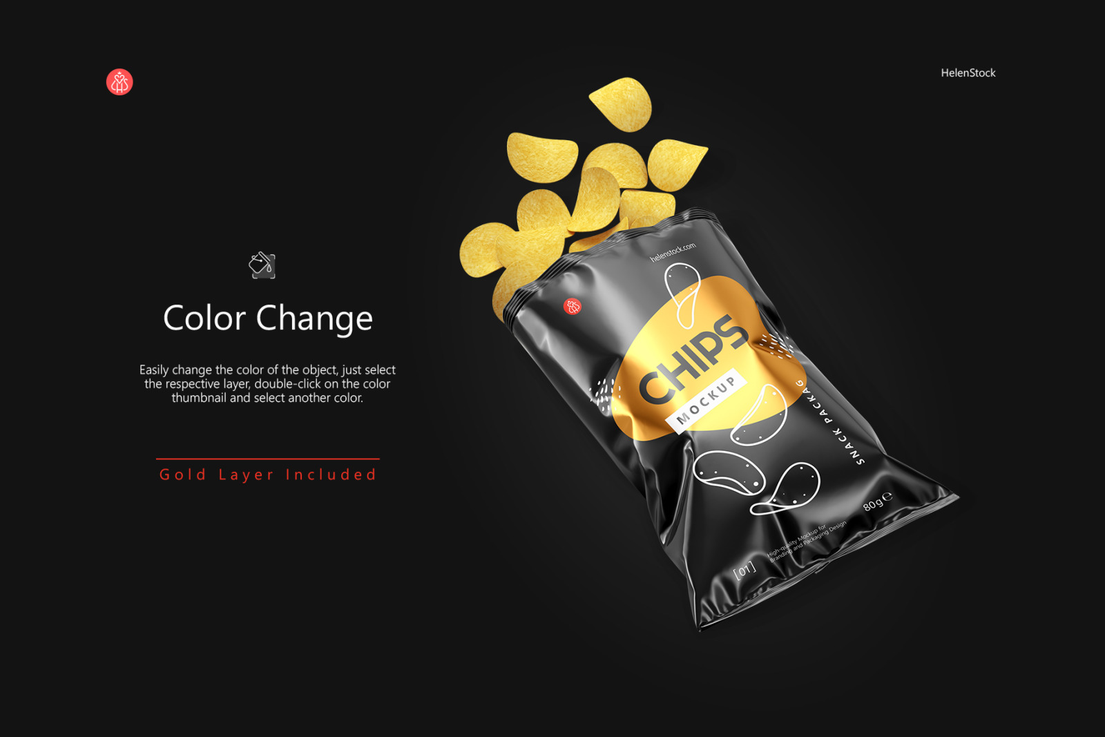 Opened Glossy Snack Package Mockup Opened Glossy Snack Package Mockup
