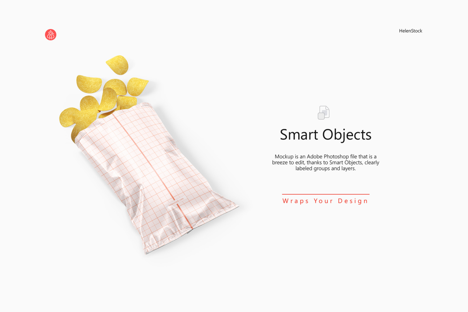 Opened Glossy Snack Package Mockup