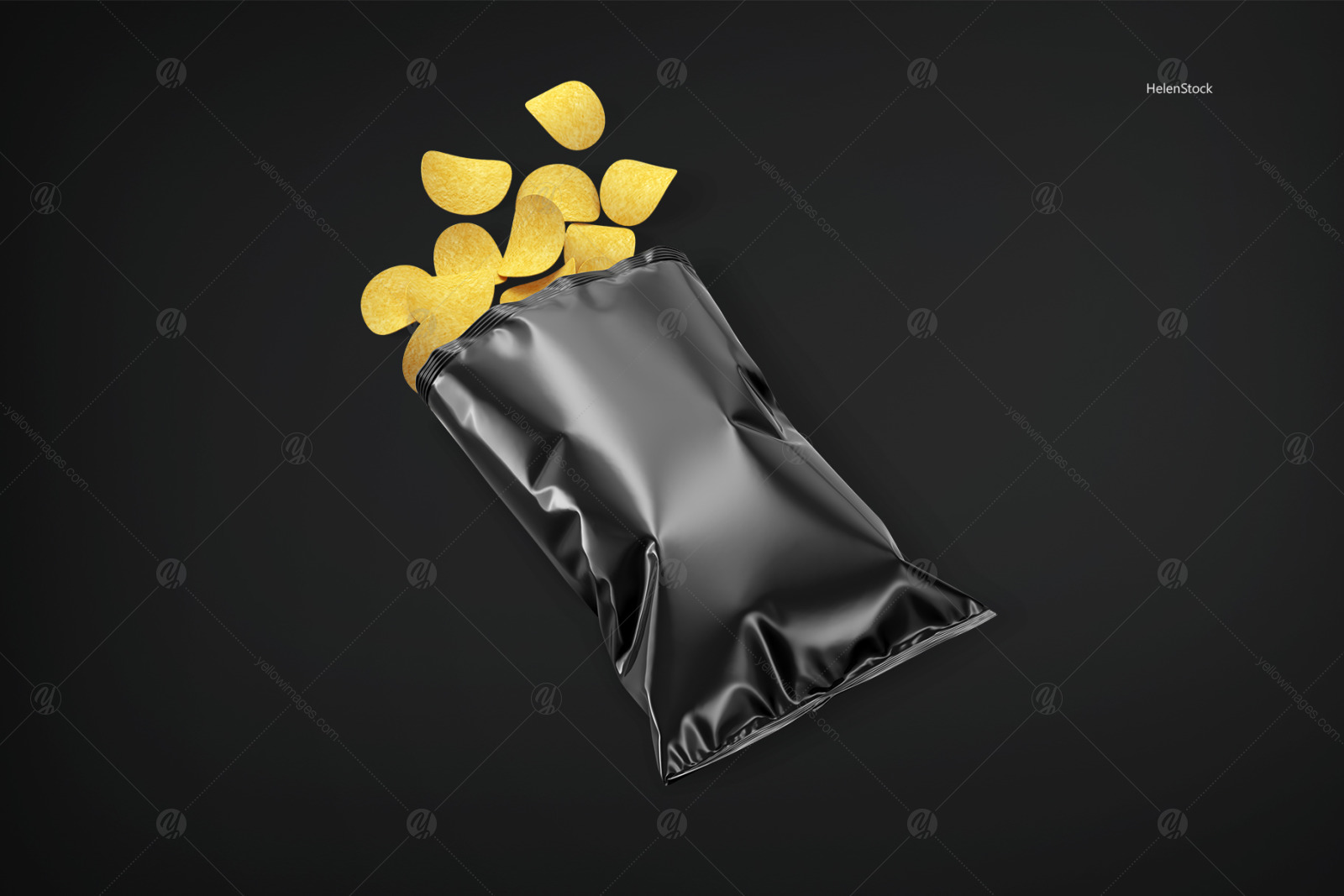 Opened Glossy Snack Package Mockup Opened Glossy Snack Package Mockup