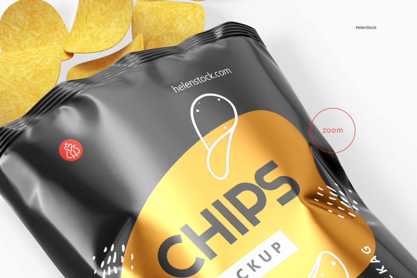 Opened Glossy Snack Package Mockup