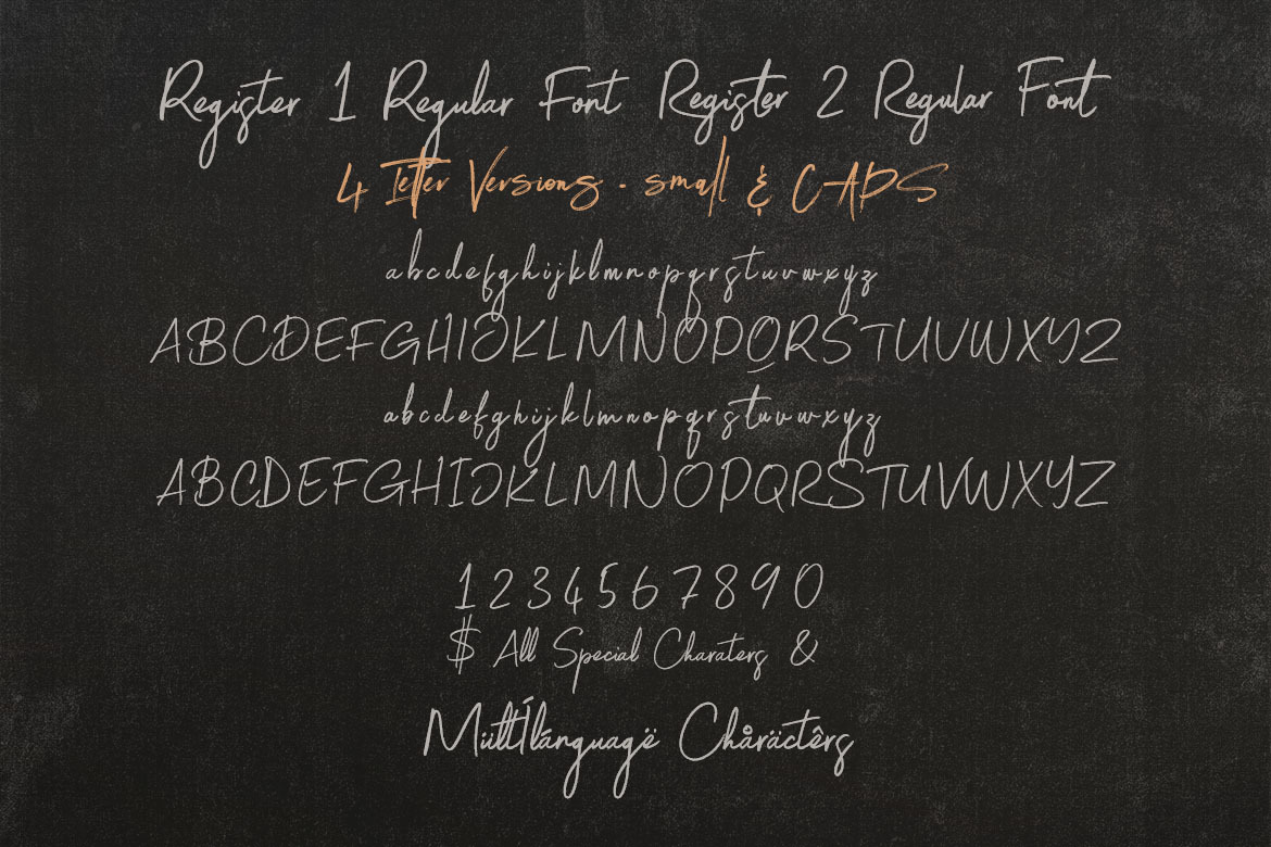 Register SVG Script Font