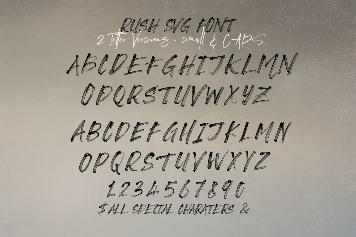 Rush Brush &amp; SVG Font