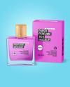 Clear Glass Perfume Bottle with Box Mockup