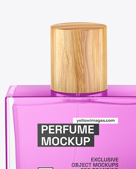 Clear Glass Perfume Bottle with Box Mockup