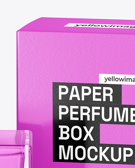 Clear Glass Perfume Bottle with Box Mockup