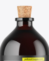 Dark Amber Glass Bottle Mockup