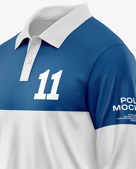 Men's Long Sleeve Polo Shirt Mockup