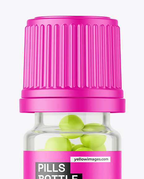5ml Clear Pills Bottle Mockup