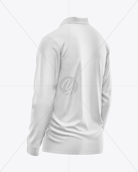 Men's Long Sleeve Polo Shirt Mockup