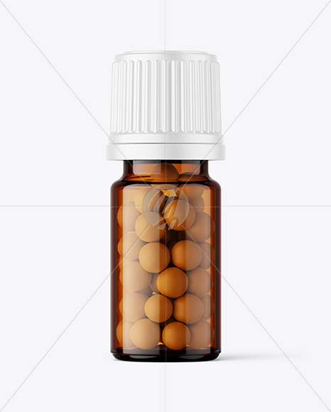 5ml Amber Pills Bottle Mockup