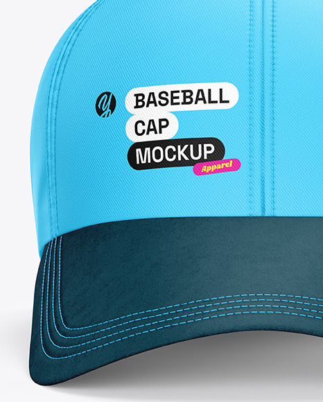 Baseball Cap with Suede Visor Mockup - Front View