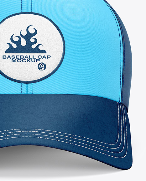 Baseball Cap with Suede Visor Mockup - Front View