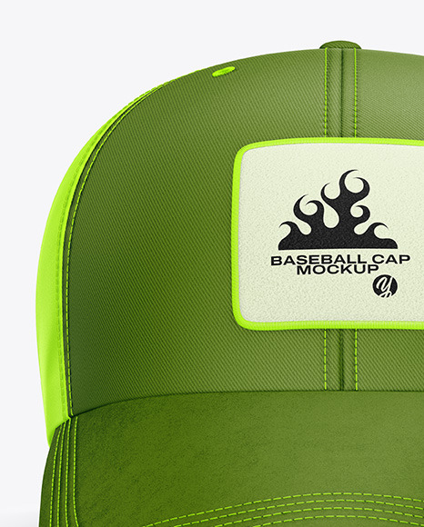 Baseball Cap with Suede Visor Mockup - Front View