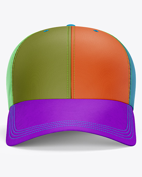 Baseball Cap with Suede Visor Mockup - Front View