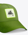 Baseball Cap with Suede Visor Mockup - Front Half Side View