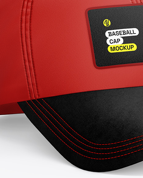 Baseball Cap with Suede Visor Mockup - Front Half Side View