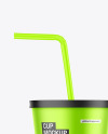 Metallized Cup With Straw Mockup