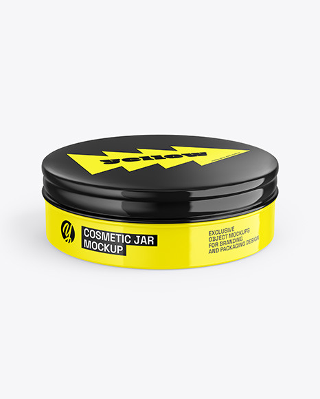 Glossy Cosmetic Jar Mockup - Glossy+Cosmetic+Jar+Mockup+In+Jar+Mockups+On+Yellow+Images+Object