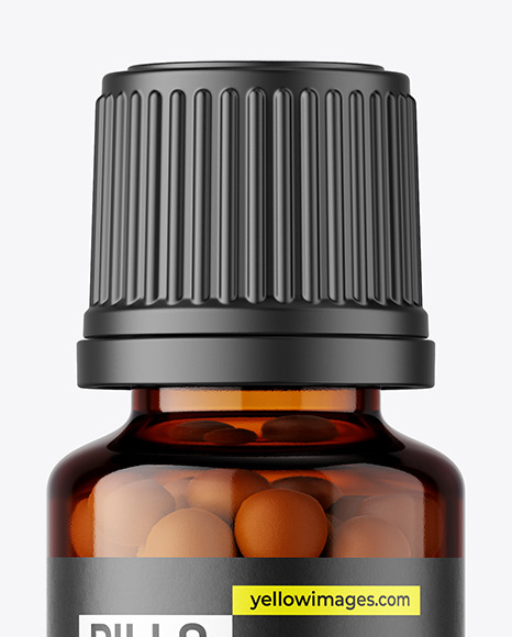 15ml Amber Pills Bottle Mockup