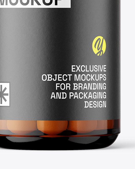 15ml Amber Pills Bottle Mockup
