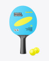 Matte Ping Pong Paddle & Balls Mockup