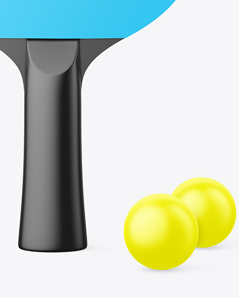 Matte Ping Pong Paddle & Balls Mockup