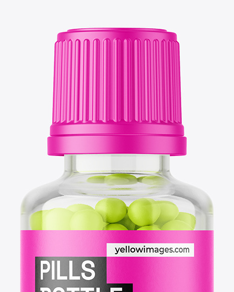 30ml Clear Pills Bottle Mockup
