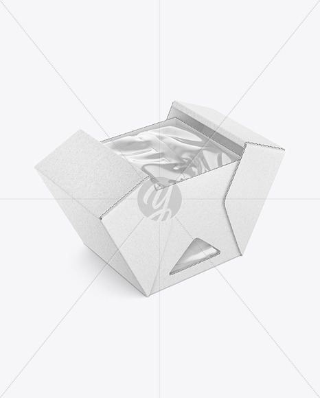 Folding Box w/ Transparent Film Wrap Inside Mockup