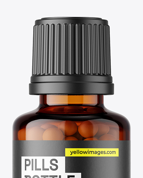 30ml Amber Pills Bottle Mockup