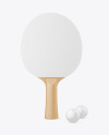 Ping Pong Paddle with Wooden Handle & Balls Mockup