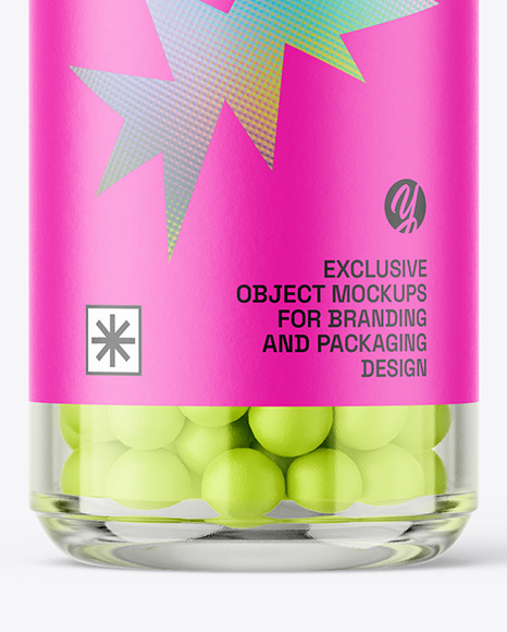 50ml Clear Pills Bottle Mockup
