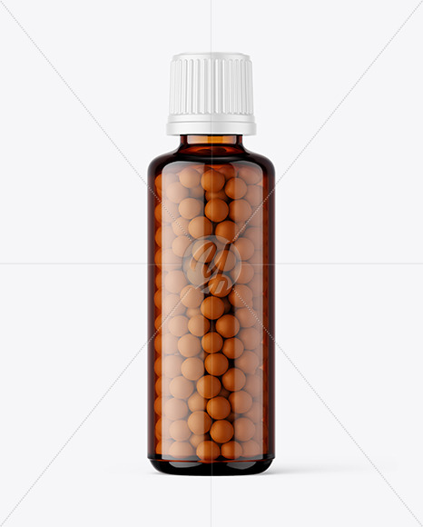 50ml Amber Pills Bottle Mockup