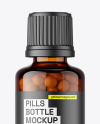 50ml Amber Pills Bottle Mockup