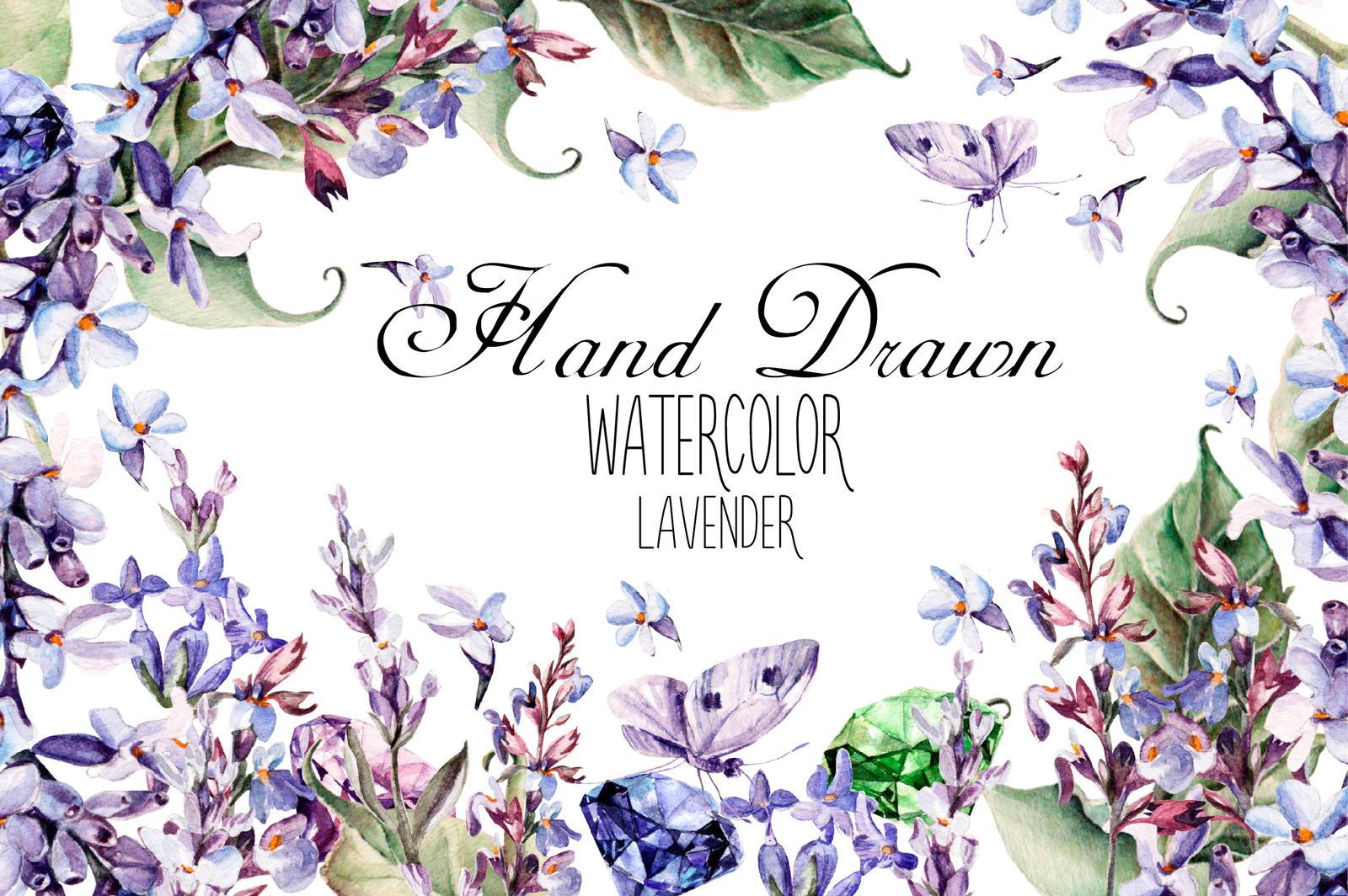 Beautiful watercolor Lavender