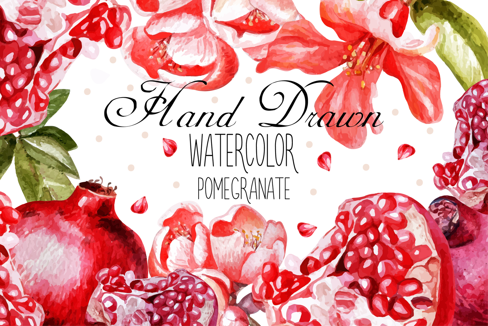 Beautiful watercolor pomegranates Beautiful watercolor pomegranates