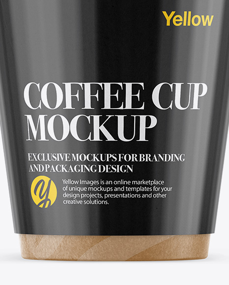 Paper Coffee Cup With Sleeve Mockup - Front View