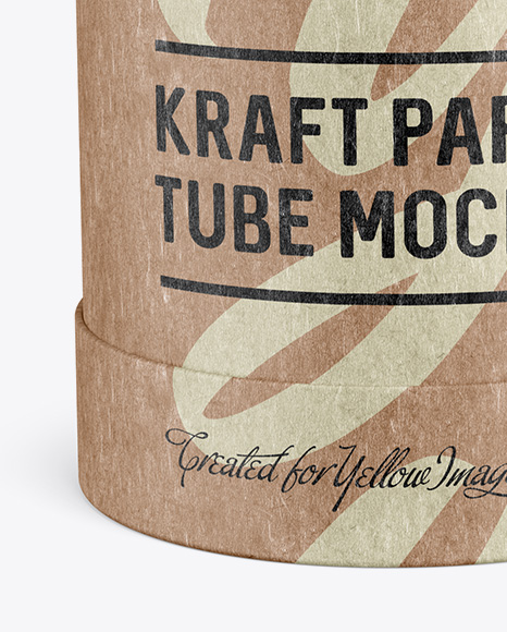 Opened Kraft Paper Tube Mockup