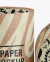 Opened Kraft Paper Tube Mockup