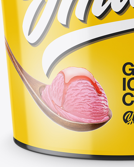 Glossy Ice Cream Cup Mockup