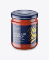 Clear Glass Jar with Meat Sauce Mockup (High-Angle Shot)