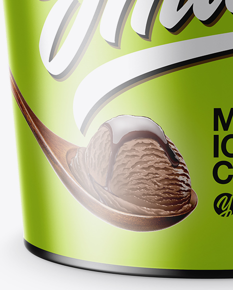 Metallic Ice Cream Cup Mockup