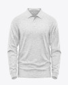 Melange Men's Long Sleeve Polo Shirt Mockup