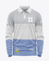 Melange Men's Long Sleeve Polo Shirt Mockup