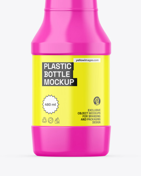 Glossy Plastic Bottle Mockup