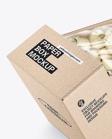 Folding Cardboard Box w/ Pistachios Mockup