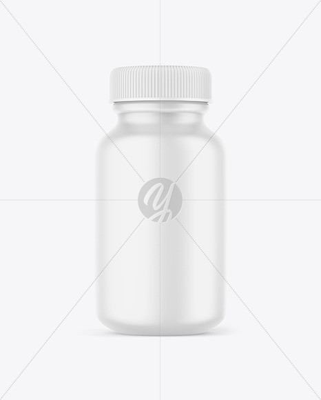 Matte Plastic Bottle with Pills Mockup