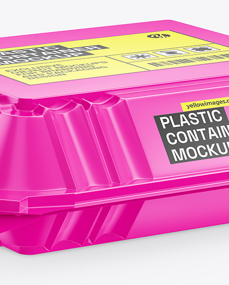 Glossy Plastic Container Mockup