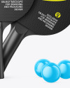 Two Matte Ping Pong Paddles & Balls Mockup